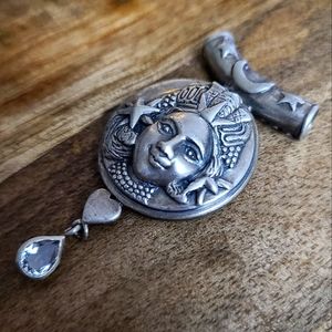 Sterling Silver 925 Pendant, Goddess Face